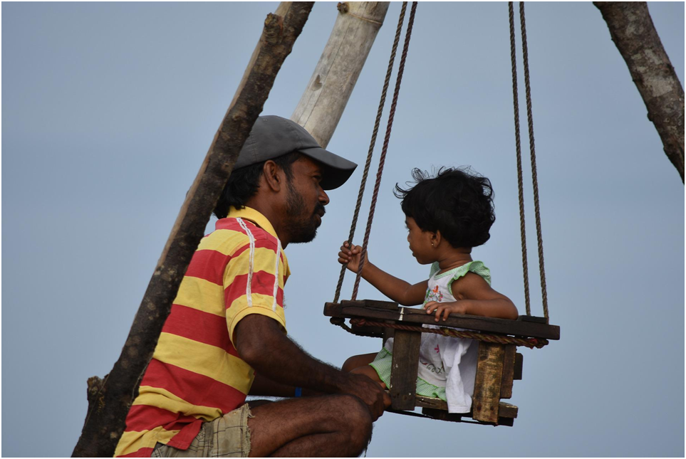 construction worker and his son