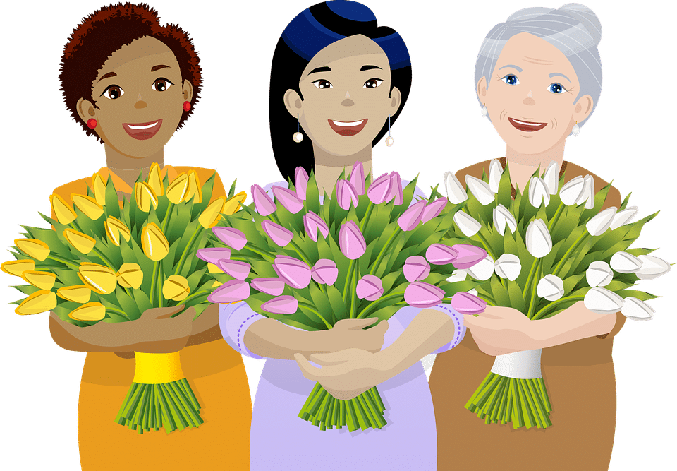 Mothers of Different Ethnicities Holding Flower Bouquets You Are Mother