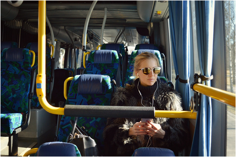 The Commute Female Passenger On A Bus