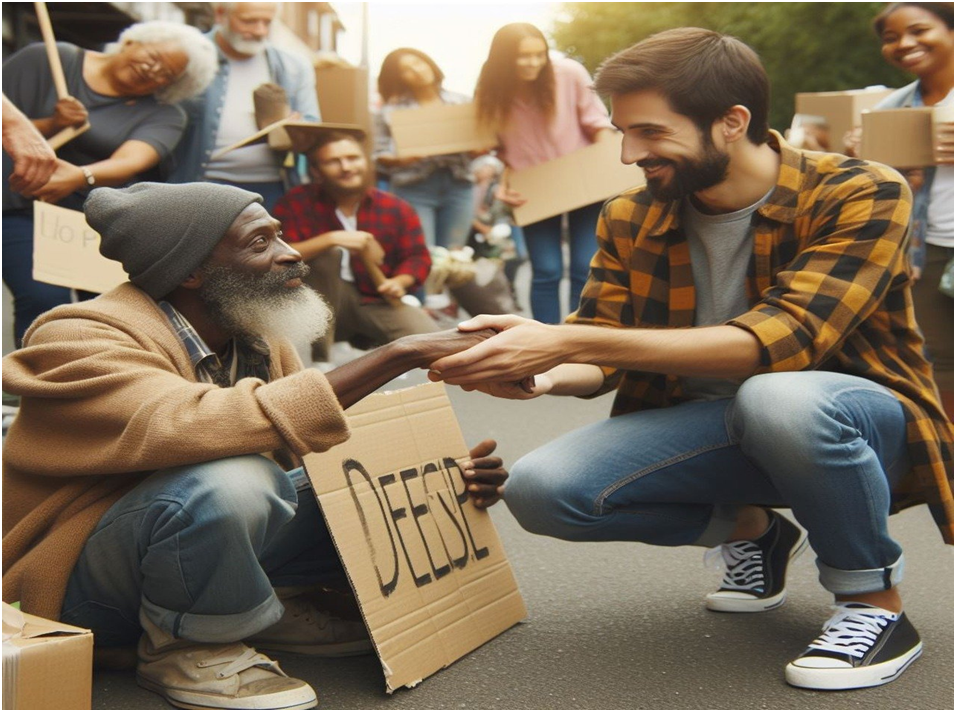 Meeting People Support Response To A Man In Need